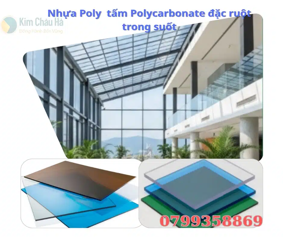Tấm Polycarbonate đặc ruột 5mm tại Đà Nẵng chống va đập, lấy sáng hiệu quả.